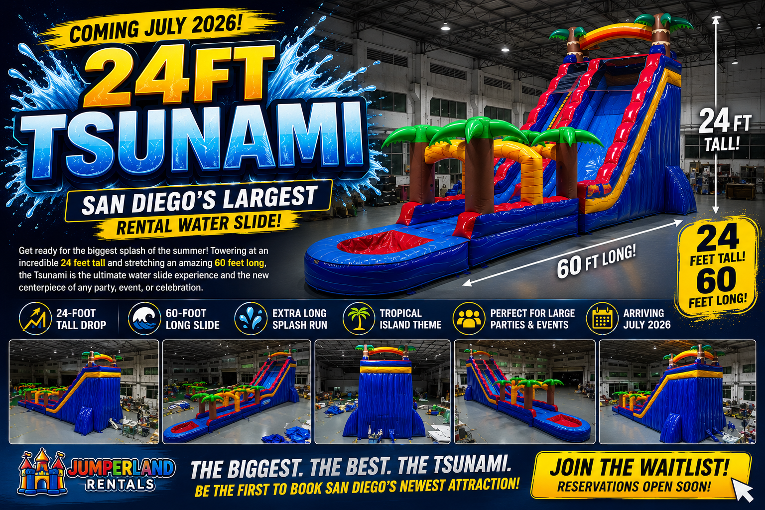 24ft Tsunami Water Slide expected July 2026